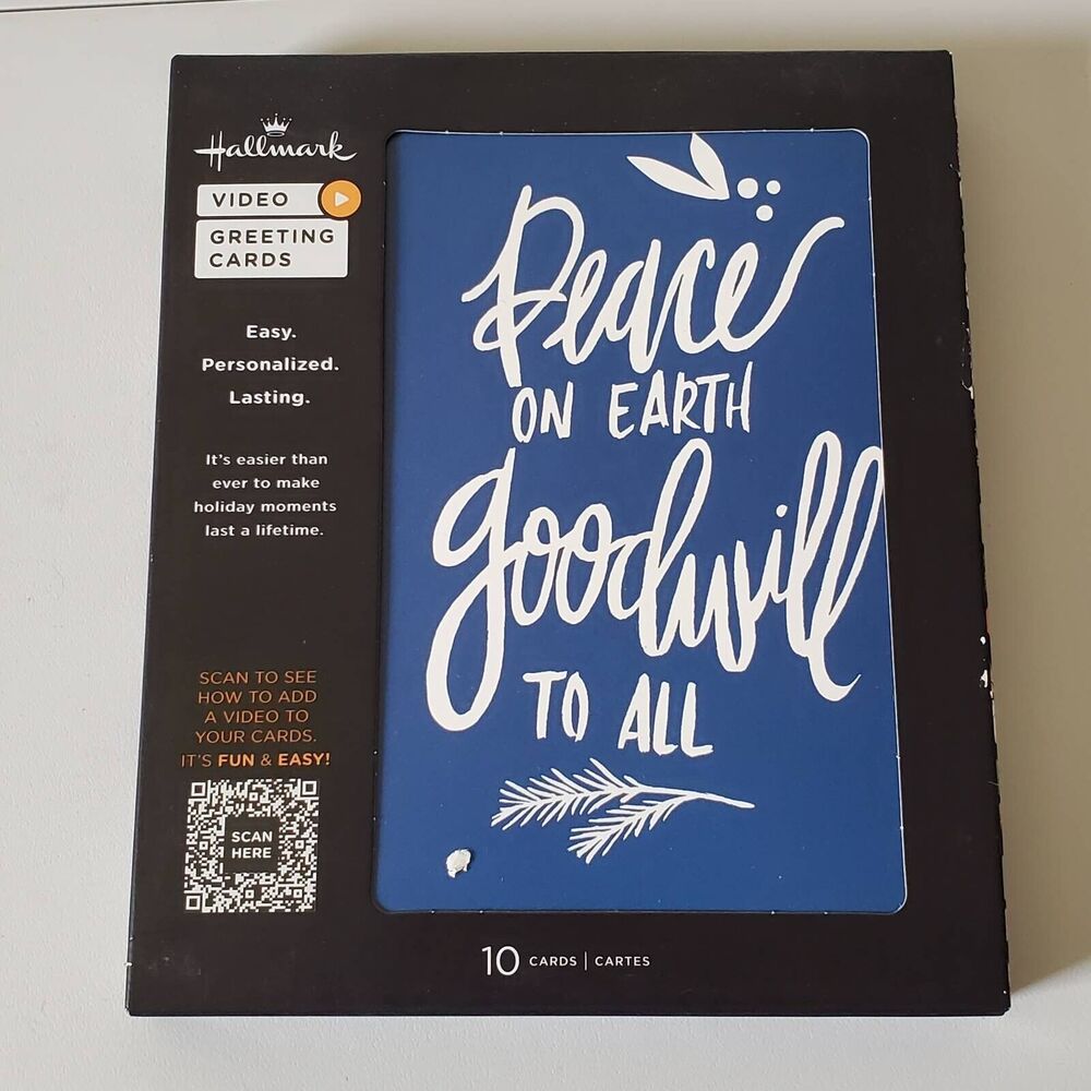 Hallmark Video Greeting Card Christmas Peace on Earth Goodwill All Box 10 New